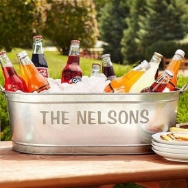 Personalized Galvanized Beverage Tub $20