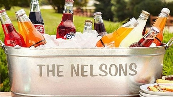 Personalized Galvanized Beverage Tub $20
