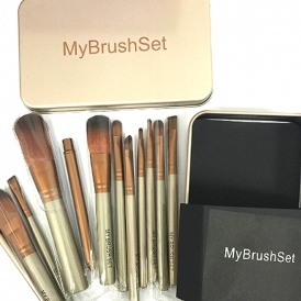 12pc Bronze Brush Set $11.99 @ Tanga
