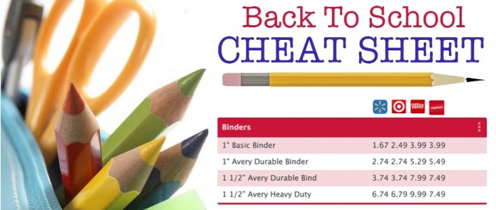 Back To School Cheat Sheet