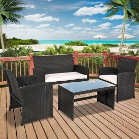 4pc Black Wicker Patio Set $199 @ Sears