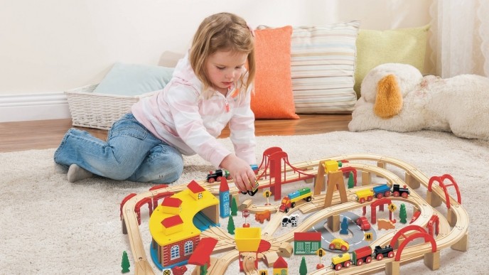 145 Piece Wooden Train Play Set $60 @ Walmart