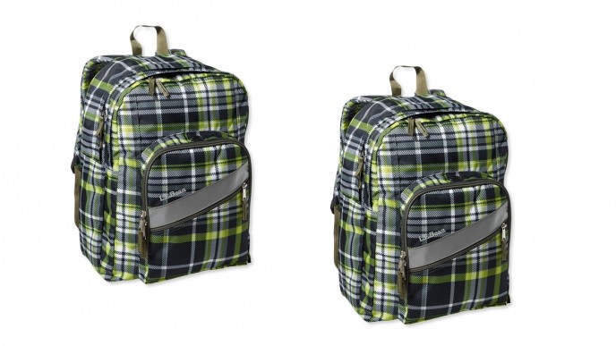 Kiwi Plaid Deluxe Backpack $13.49 @ LL Bean
