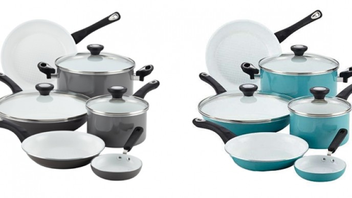 12 Piece Farberware Ceramic Non-Stick Cookware Set $58 Shipped @ Wayfair