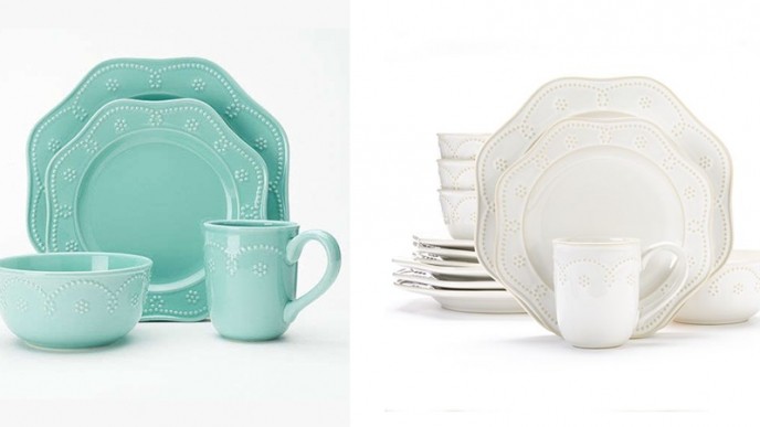 16 Piece Food Network Fontinella Beaded Dinnerware Set $49 @ Kohls