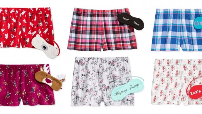 Pajama Shorts & Eye Mask Sets $2 @ Macy's