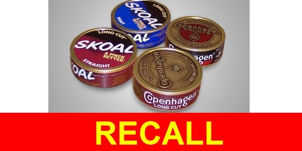 URGENT RECALL: Major Smokeless Tobacco Recall on Skoal, Copenhagen, Husty Brands