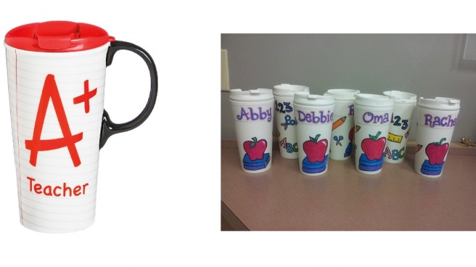 Personalized Teacher Travel Mugs $4.99 @ Etsy