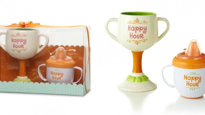 Happy Hour And Nappy Hour Mom And Baby Cup Set $6 @ Hollar
