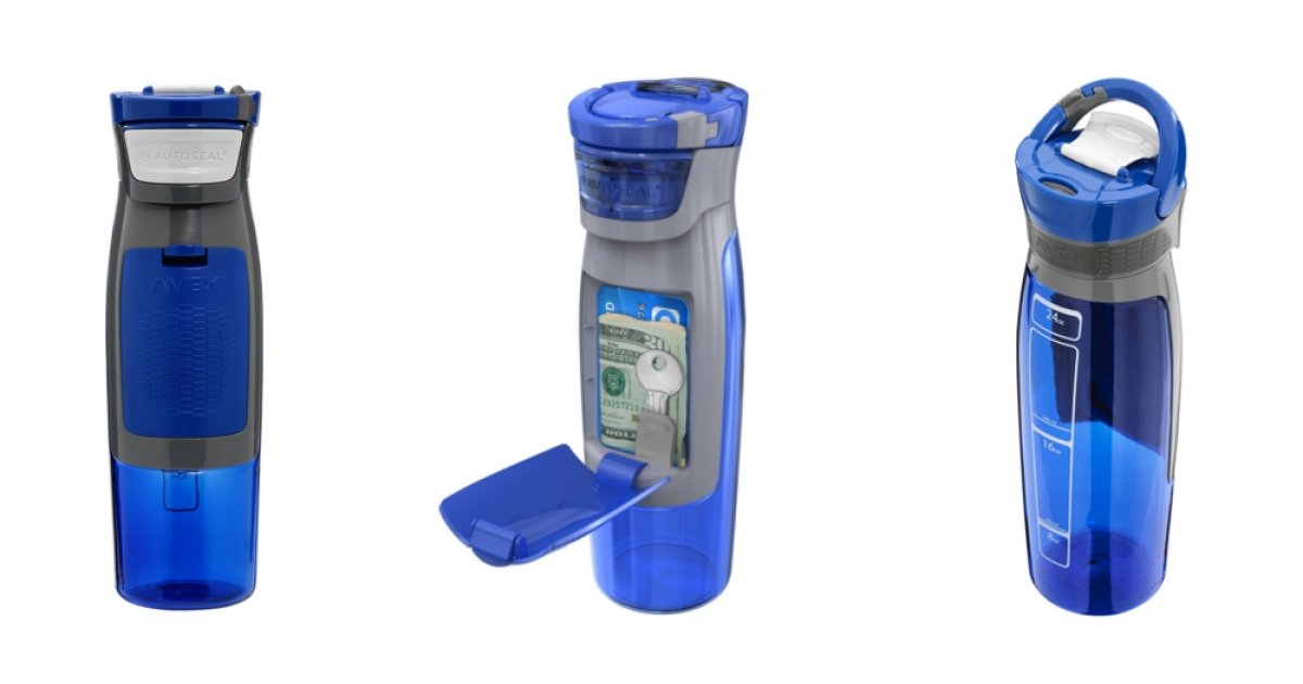 contigo water bottle with card key cash compartment