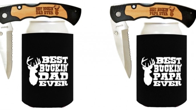Best Buckin' Dad Ever Pocket Knife And Koozie $22 @ Amazon