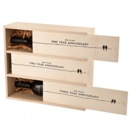 Newlywed Anniversary Wine Box $24 @ Zulily