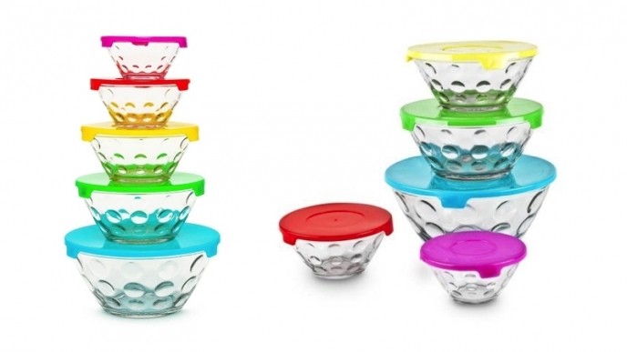 Blue Harbor 10-Piece Glass Storage Bowl Set Just $3 @ Hollar