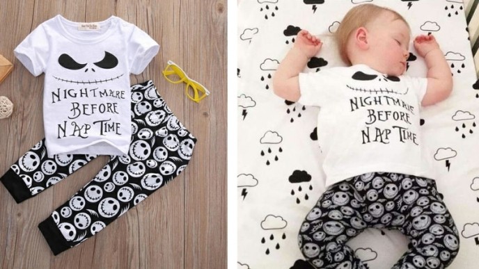 Infant's Nightmare Before Nap Time Pajamas $14 @ Etsy