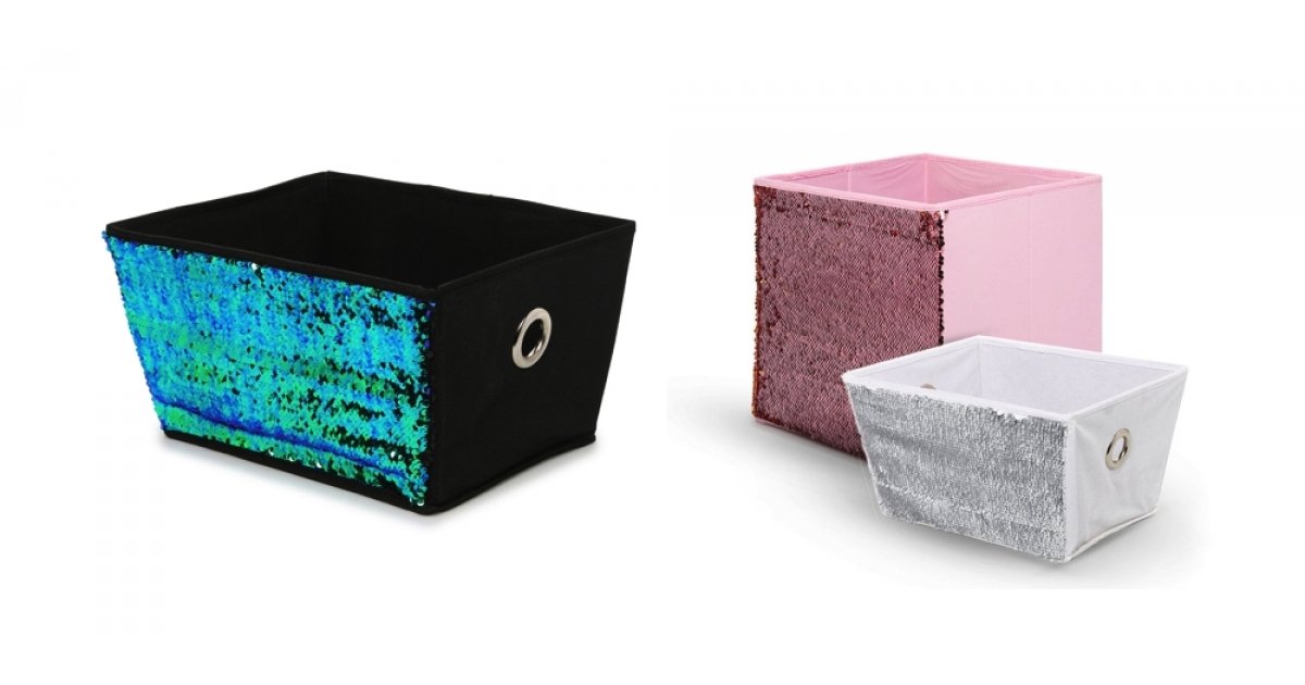 Home Basics Reversible Mermaid Sequin Storage Cubes or Bins Just 2