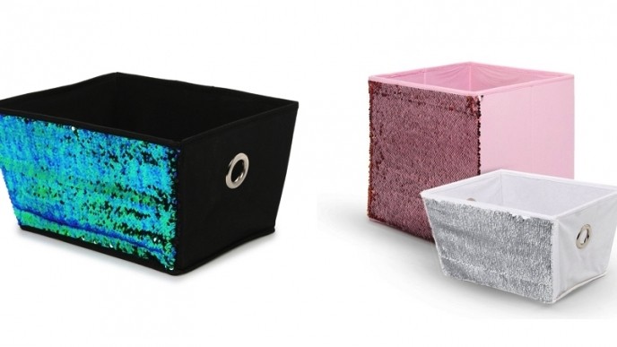 Home Basics Reversible Mermaid Sequin Storage Cubes or Bins Just $2 @ Hollar