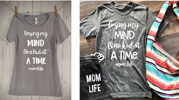Losing My Mind One Kid At A Time Mom Life T-Shirt $10 + Free Shipping (w/ Code) @ Amazon