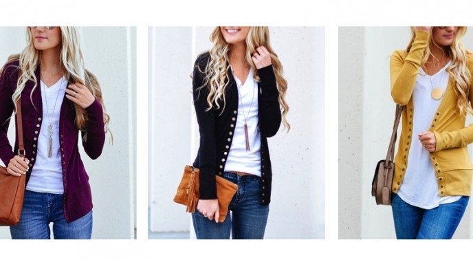 zulily snap button cardigan