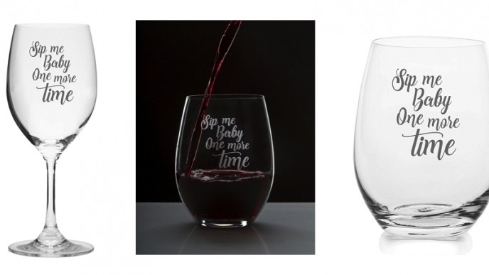 Sip Me Baby One More Time Wine Glasses $12.95 @ Amazon