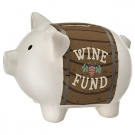 Wine Fund Piggy Bank $16 @ Amazon