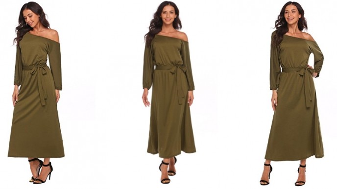 Women's Off The Shoulder Maxi Dress Only $5 + Free Shipping @ Amazon
