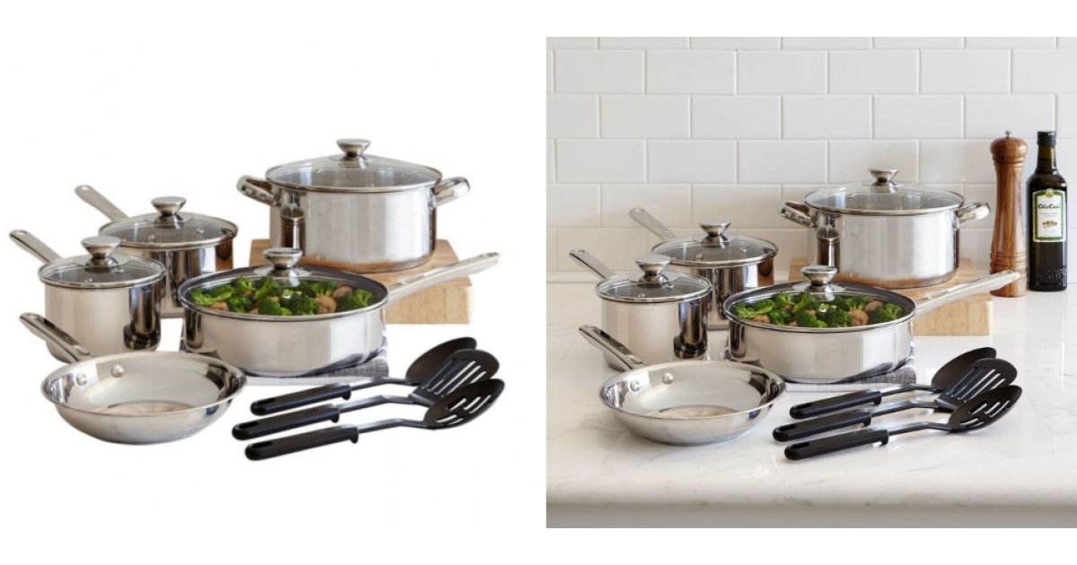 Cooks 12pc. Stainless Steel Cookware Set Only 1 JC Penney