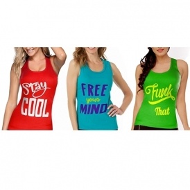 12 Printed Tank Tops $33 @ Tanga