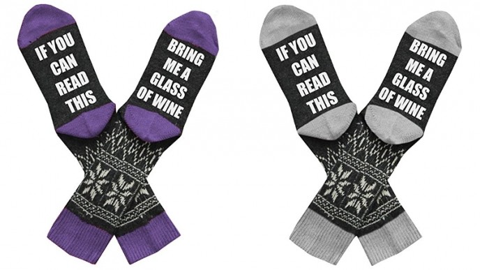 We Love These Wine Socks That Say "If You Can Read This Buy Me Some Wine"