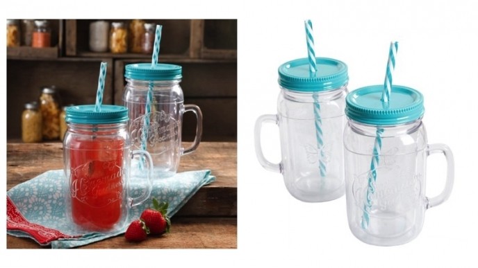 2-Pack Pioneer Woman 32-oz Double-Wall Mason Jars With Lids & Handles Just $9.25 @ Walmart