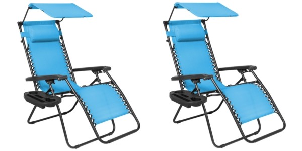 Zero Gravity Chair With Canopy Shade & Cup Holder Only $35 @ eBay