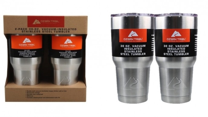 Ozark Trail 30-Ounce Double-Wall, Vacuum-Sealed Tumbler 2-Pack Just $10 @ Walmart