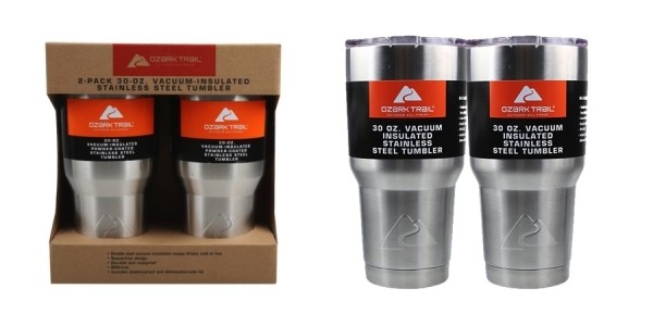 Ozark Trail 30-Ounce Double-Wall, Vacuum-Sealed Tumbler 2-Pack Just $10 @ Walmart