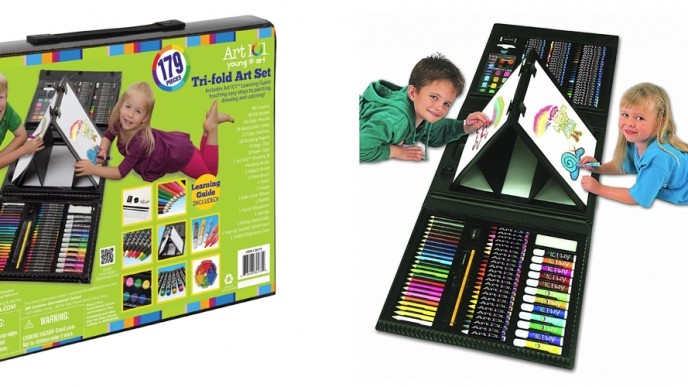 179-Piece Kids Double Sided Trifold Easel Art Set $17 @ Walmart 
