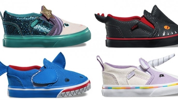 vans toddler shark slip on