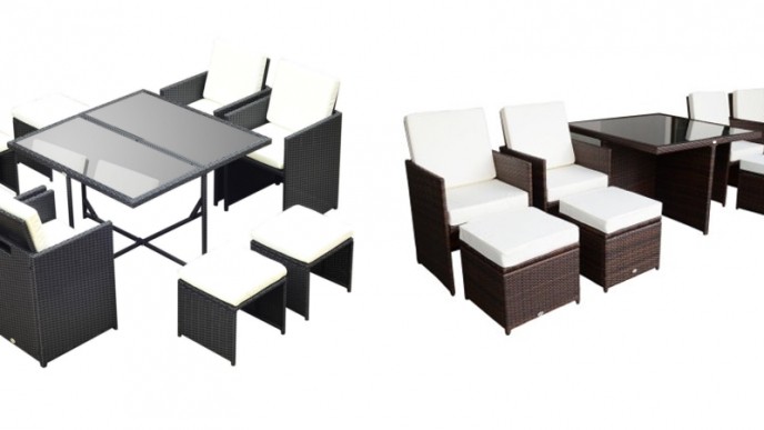 Huge 9 Piece Outdoor Wicker Dining Set Only $310 @ Rakuten