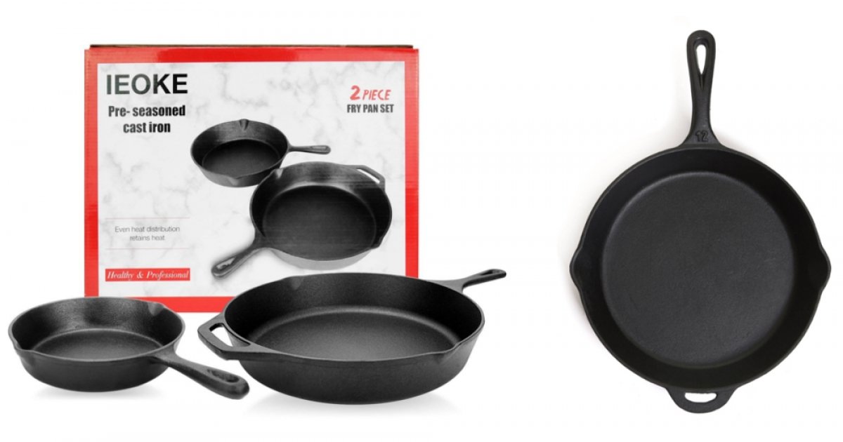 2 Piece Cast Iron Skillet Set Just 8.47 Amazon