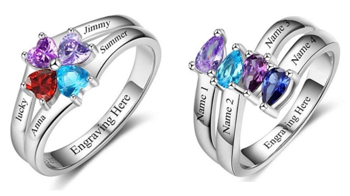 Personalized Sterling Silver Mother Rings Just $21 @ Amazon