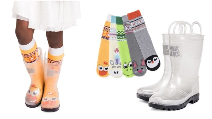 Clear Muk Luks Rainboots + 5 Pairs Of Socks Just $25 @ Jane