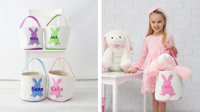 Personalized Canvas Easter Baskets Down To $13 @ Jane
