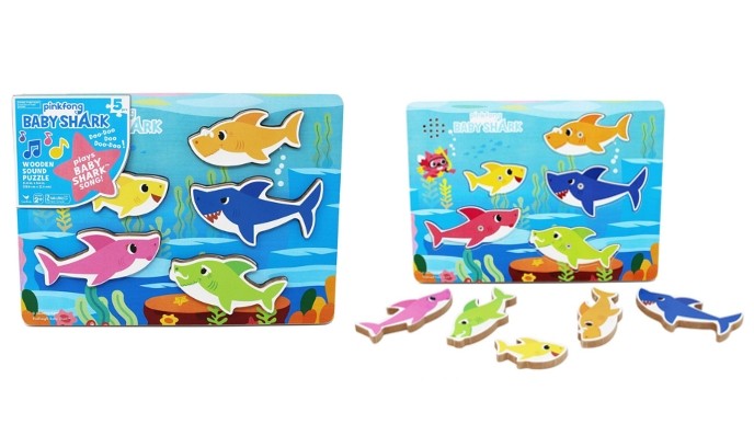 baby shark wooden sound puzzle