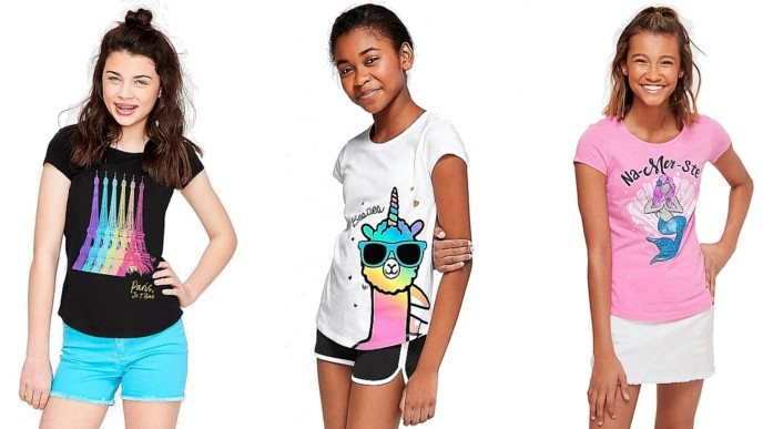 Buy 1 Get 1 Free T-shirts + Free Shipping @ Justice