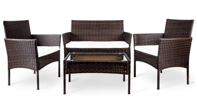 4 Piece Rattan Patio Furniture Set Just $170 @ Amazon