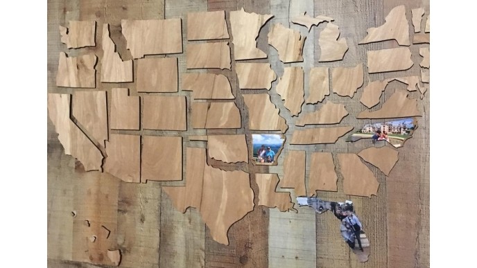 Wooden Usa Puzzle Map 55 Etsy