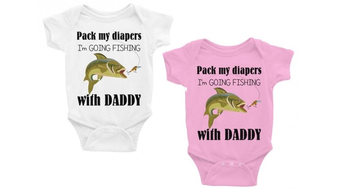 Pack My Diapers I'm Going Fishing With Daddy Onesie $21.99 @ Etsy
