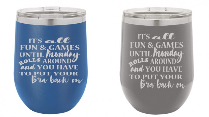 Check Out These Its All Fun & Games Until Monday Wine Glasses