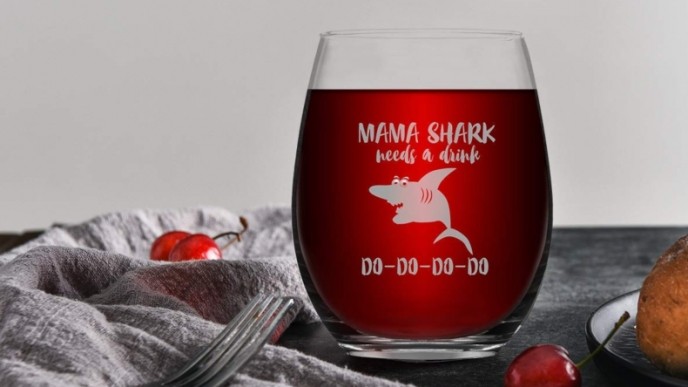 Momma Shark Needs A Drink Wine Glass Just $6.99 @ Amazon