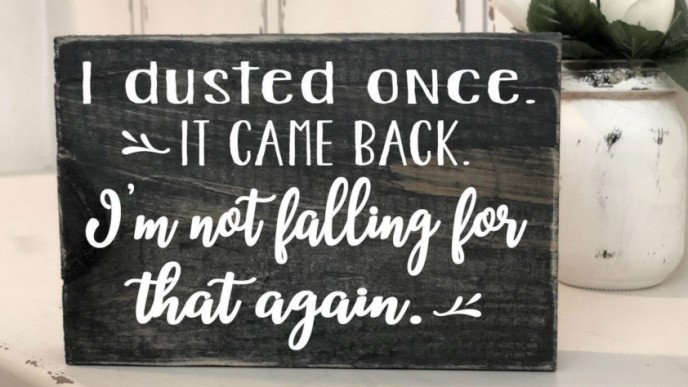 I Dusted Once It Came Back Signs From $10 @ Etsy