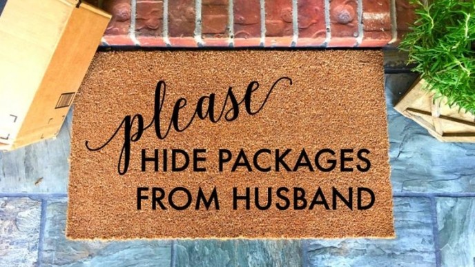 Please Hide Packages From Husband Doormats From $7 @ Amazon