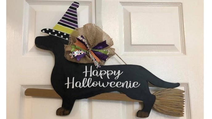 Happy Halloweenie Door Hanger From $25 @ Etsy