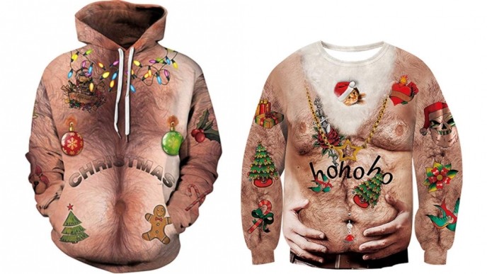 hairy christmas sweater